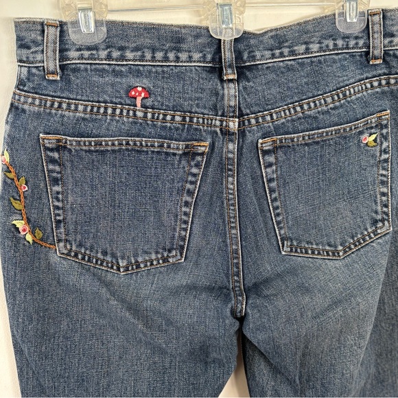 Vintage Embroidered Gap Cotton Bootcut Fairycore Low rise Denim Jeans Size 8 - Picture 3 of 6